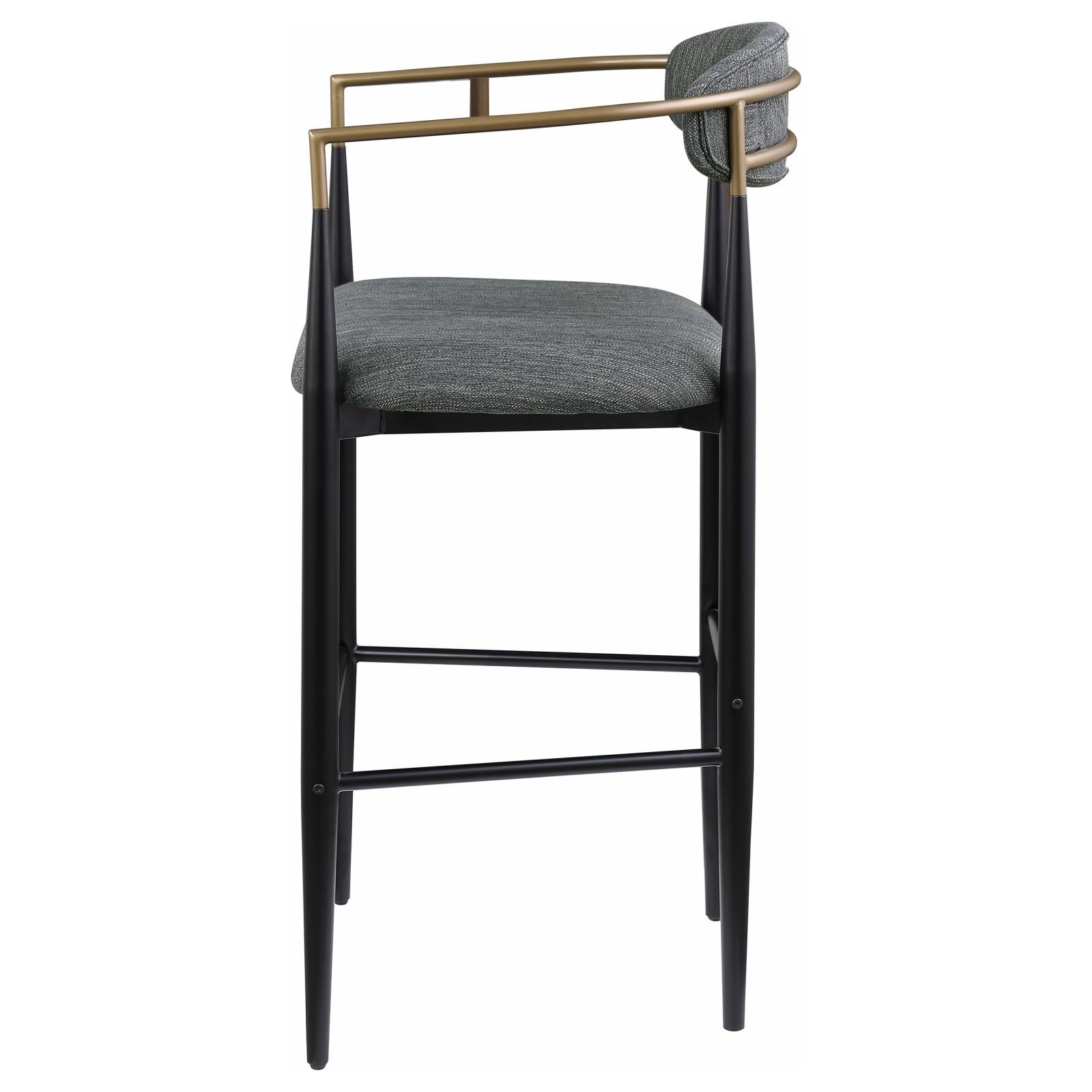 Tina Metal Pub Height Bar Stool with Upholstered Back and Seat Dark Grey (Set of 2) - 121189 - Bien Home Furniture & Electronics