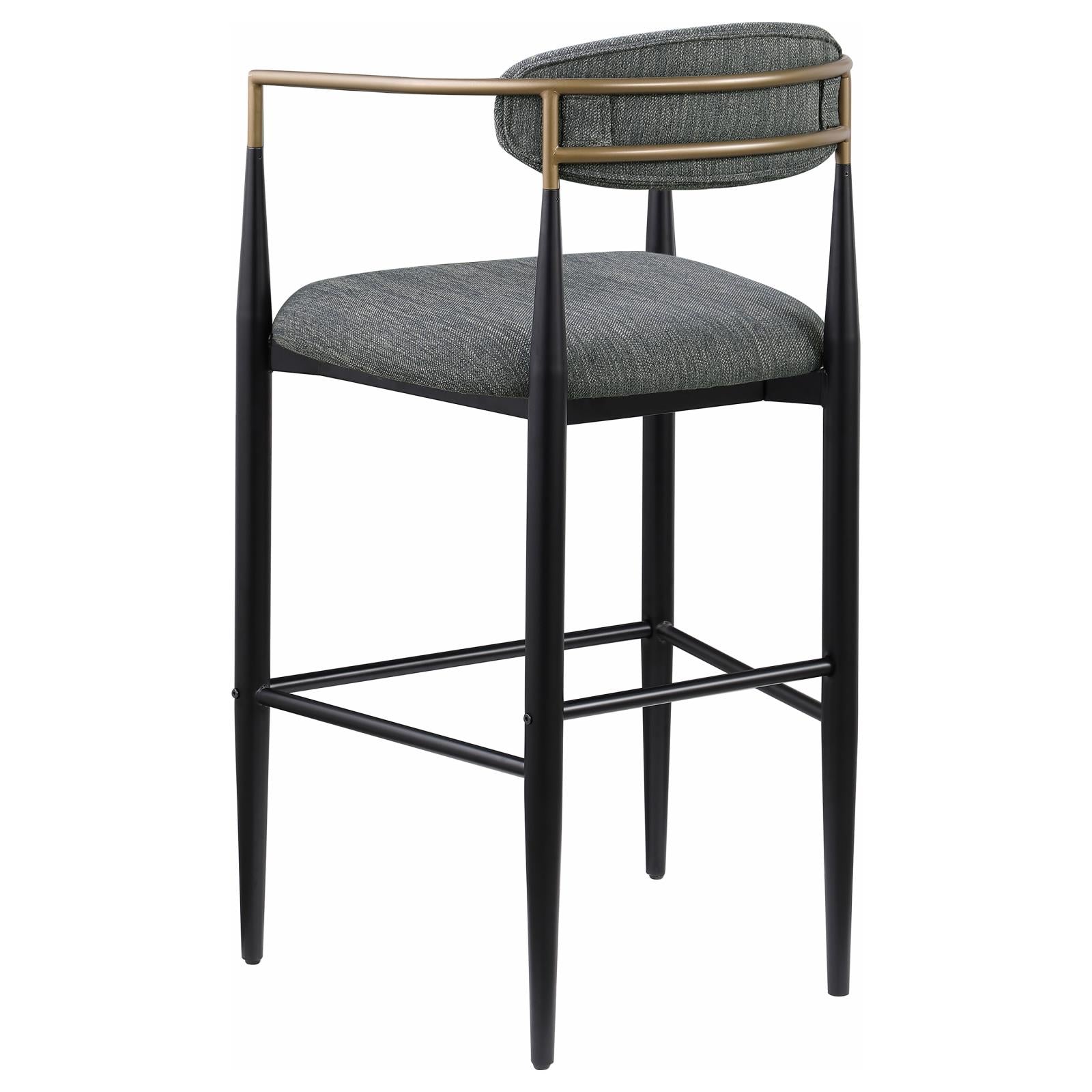 Tina Metal Pub Height Bar Stool with Upholstered Back and Seat Dark Grey (Set of 2) - 121189 - Bien Home Furniture & Electronics
