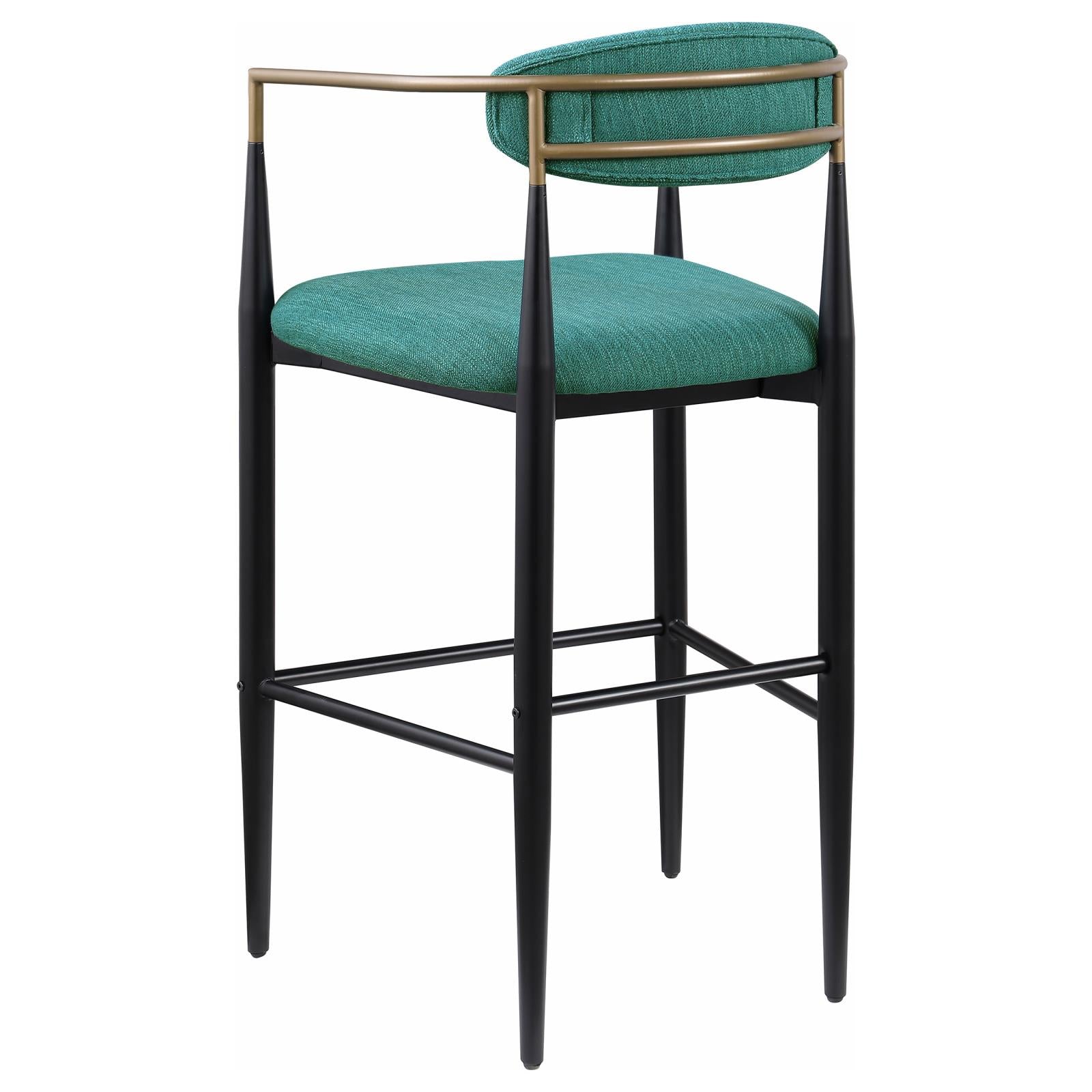 Tina Metal Pub Height Bar Stool with Upholstered Back and Seat Green (Set of 2) - 121188 - Bien Home Furniture & Electronics