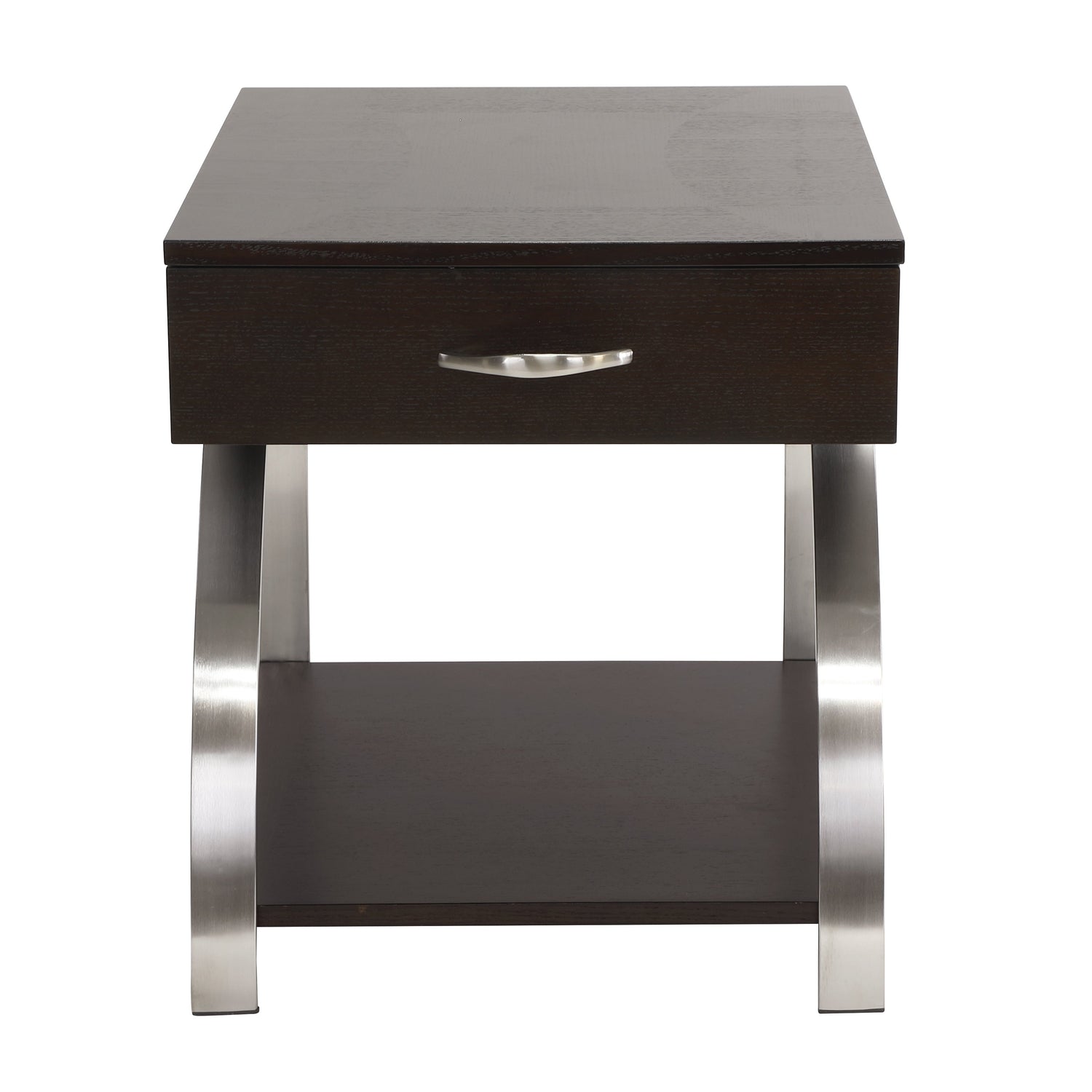 Tioga Espresso/Chrome End Table - 3533RF-04 - Bien Home Furniture & Electronics