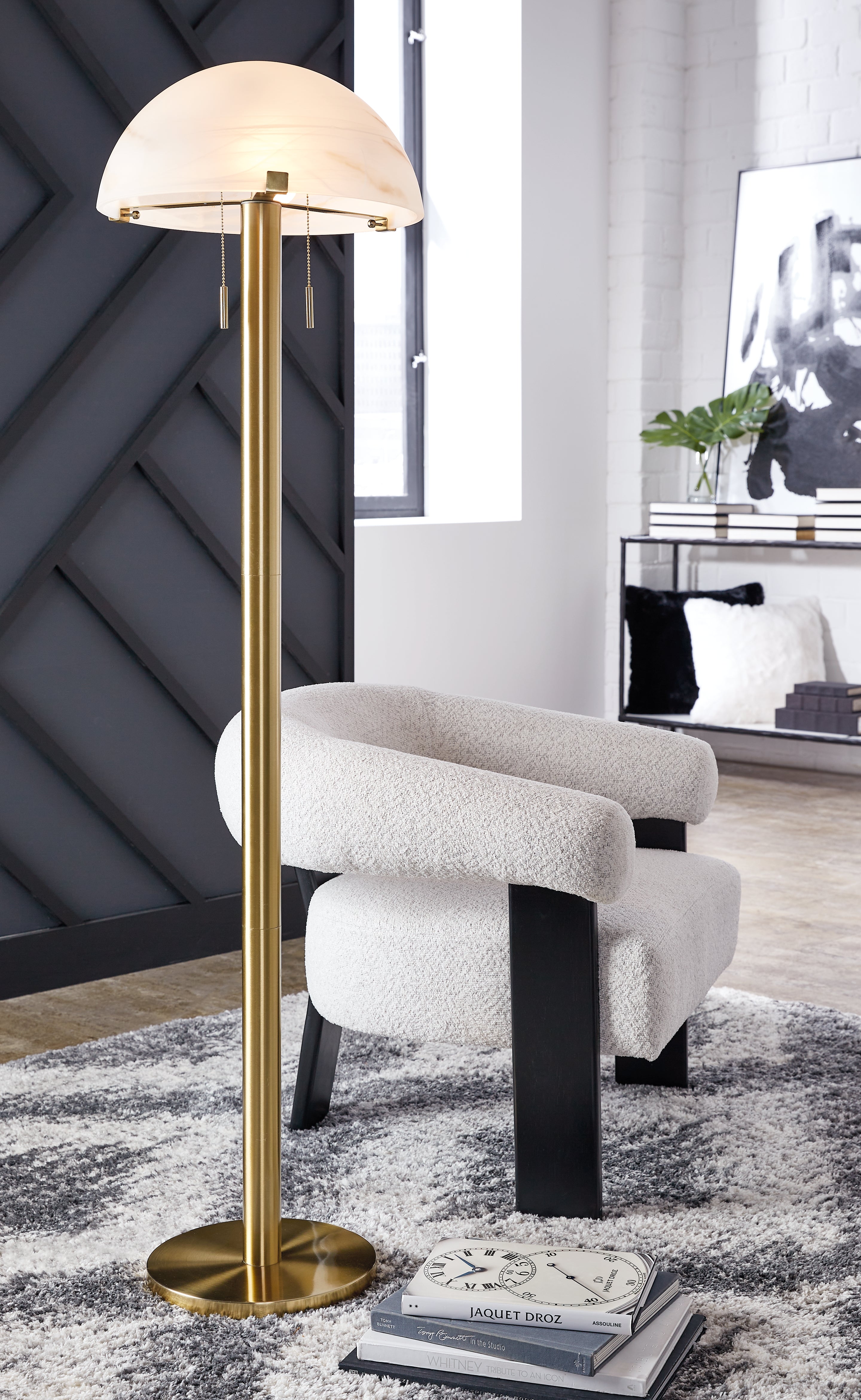 Tobbinsen Brass Finish Floor Lamp - L208421 - Bien Home Furniture & Electronics