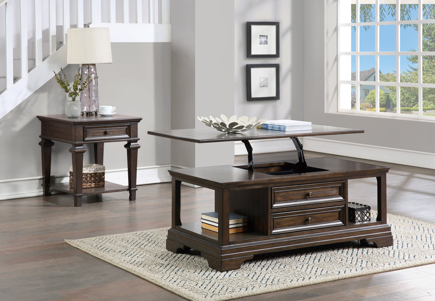 Tobias Espresso Lift Top Cocktail Table - 3681-30 - Bien Home Furniture & Electronics