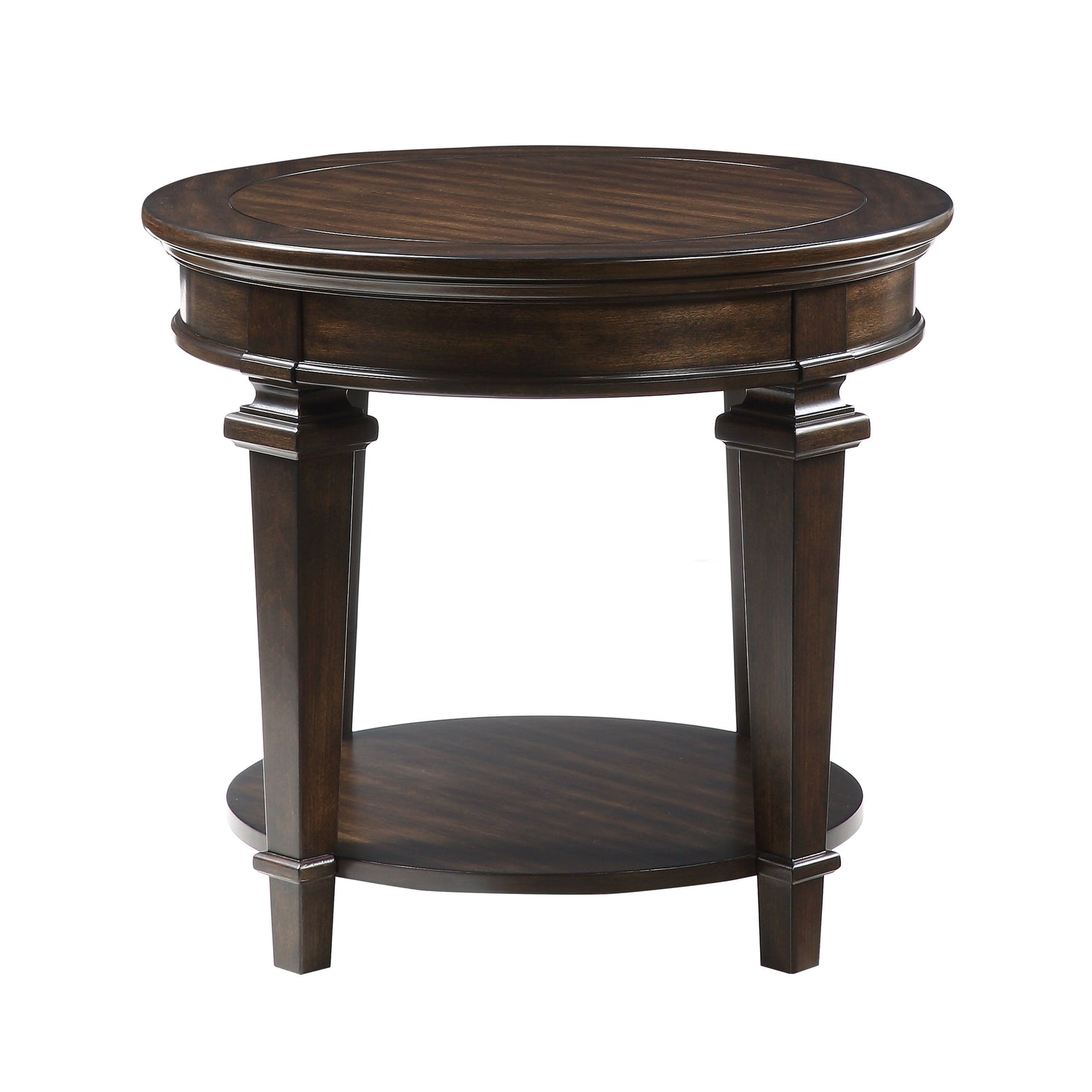 Tobias Espresso Round End Table - 3681-04RD - Bien Home Furniture & Electronics
