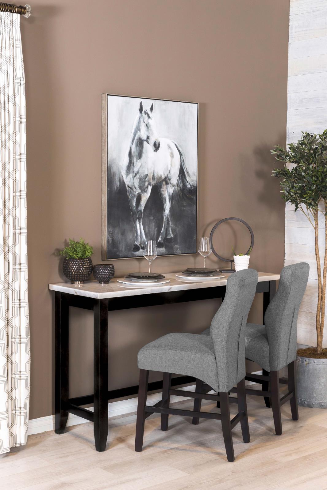 Toby Espresso/White Rectangular Marble Top Counter Height Table - 115528 - Bien Home Furniture & Electronics