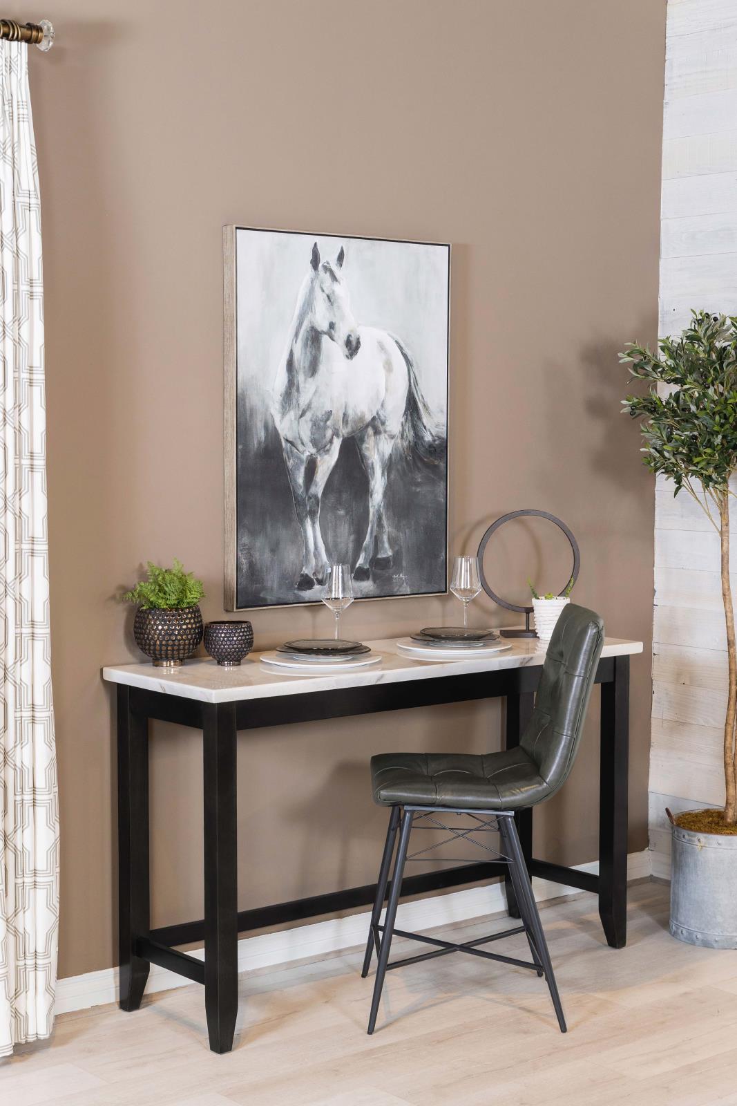 Toby Espresso/White Rectangular Marble Top Counter Height Table - 115528 - Bien Home Furniture & Electronics