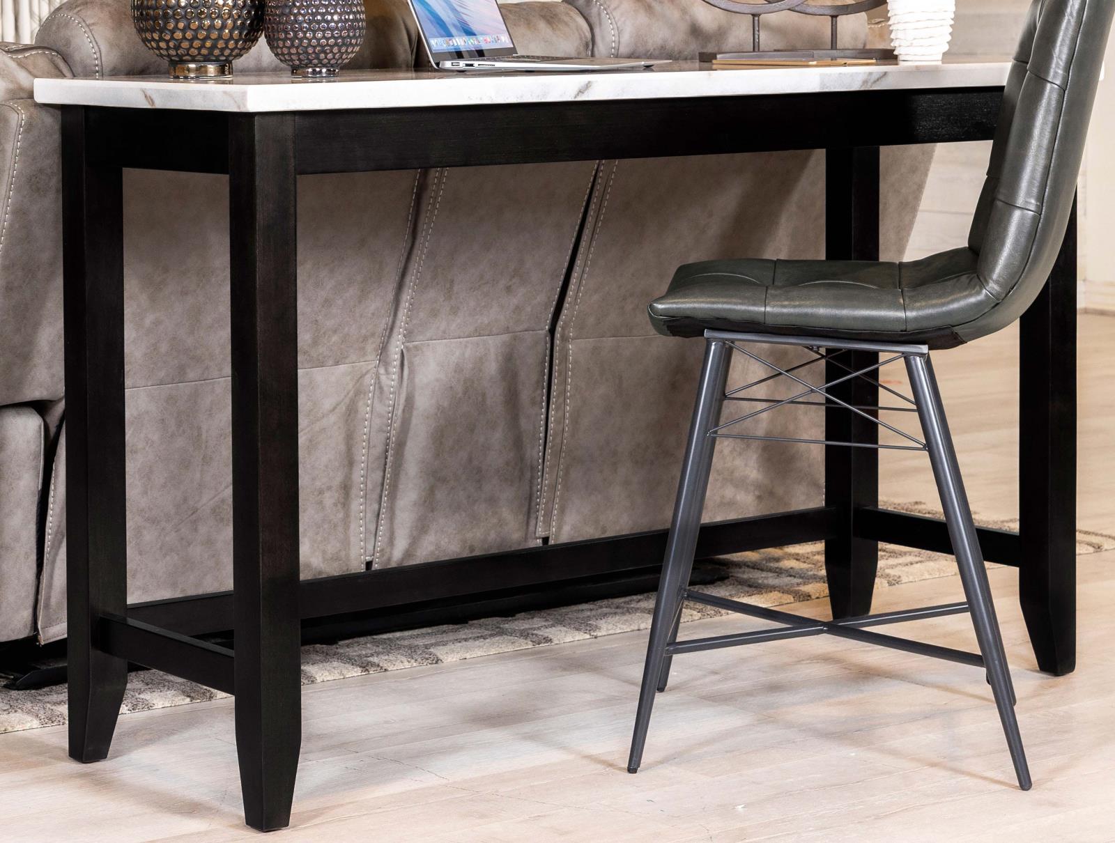 Toby Espresso/White Rectangular Marble Top Counter Height Table - 115528 - Bien Home Furniture & Electronics