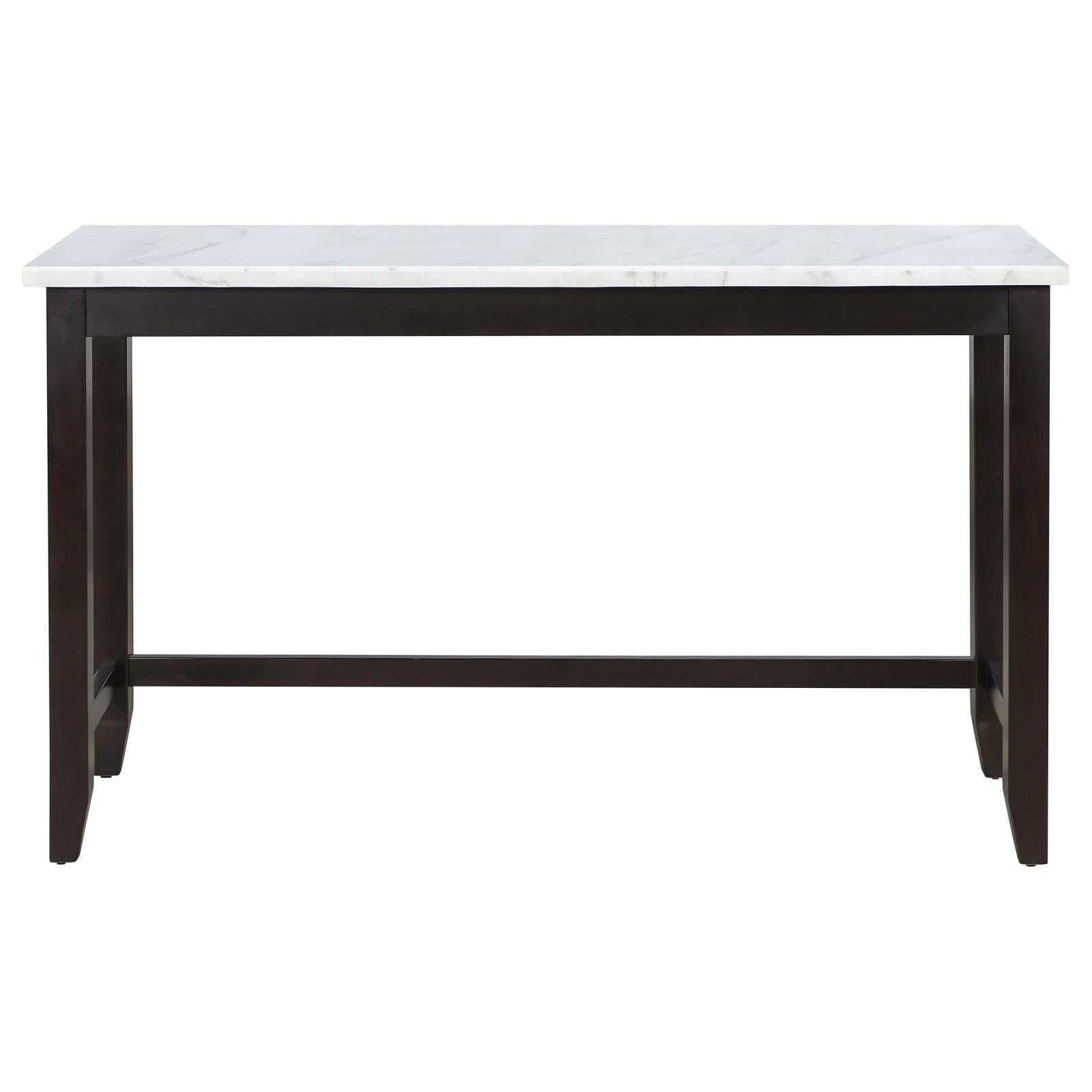 Toby Espresso/White Rectangular Marble Top Counter Height Table - 115528 - Bien Home Furniture & Electronics