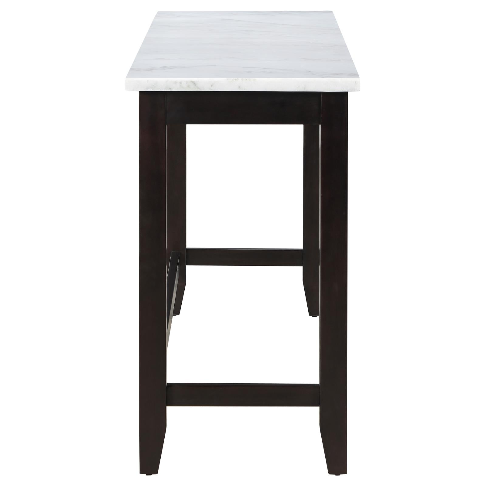 Toby Espresso/White Rectangular Marble Top Counter Height Table - 115528 - Bien Home Furniture & Electronics