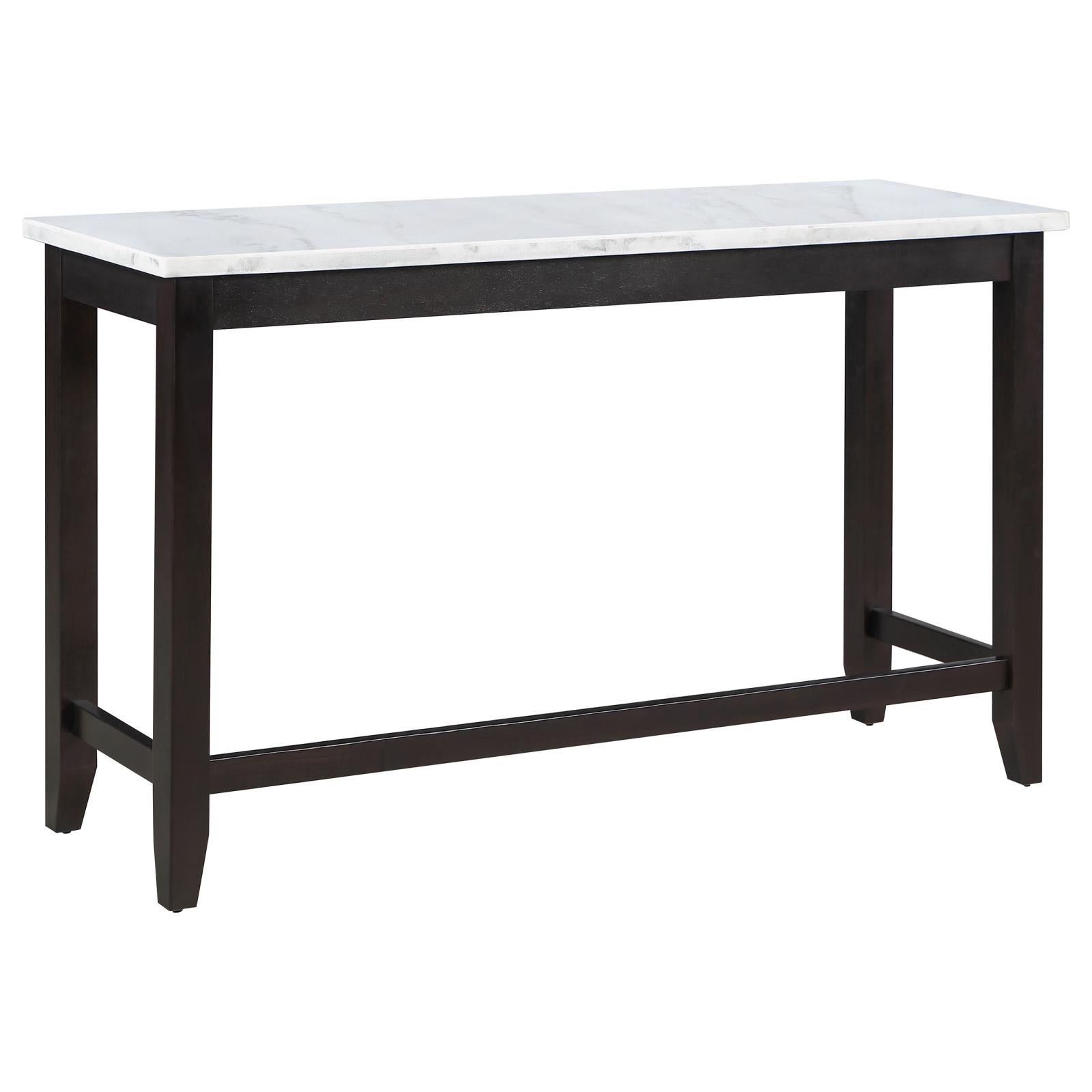 Toby Espresso/White Rectangular Marble Top Counter Height Table - 115528 - Bien Home Furniture & Electronics