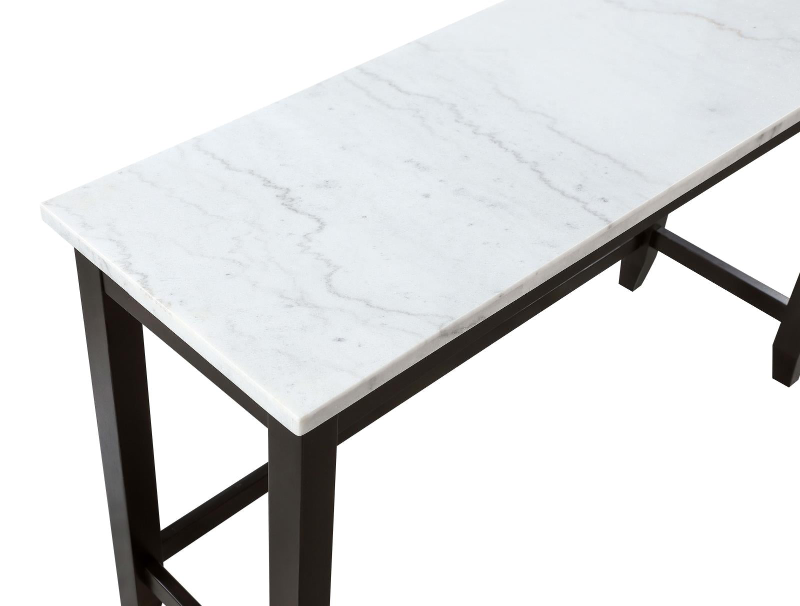 Toby Espresso/White Rectangular Marble Top Counter Height Table - 115528 - Bien Home Furniture & Electronics