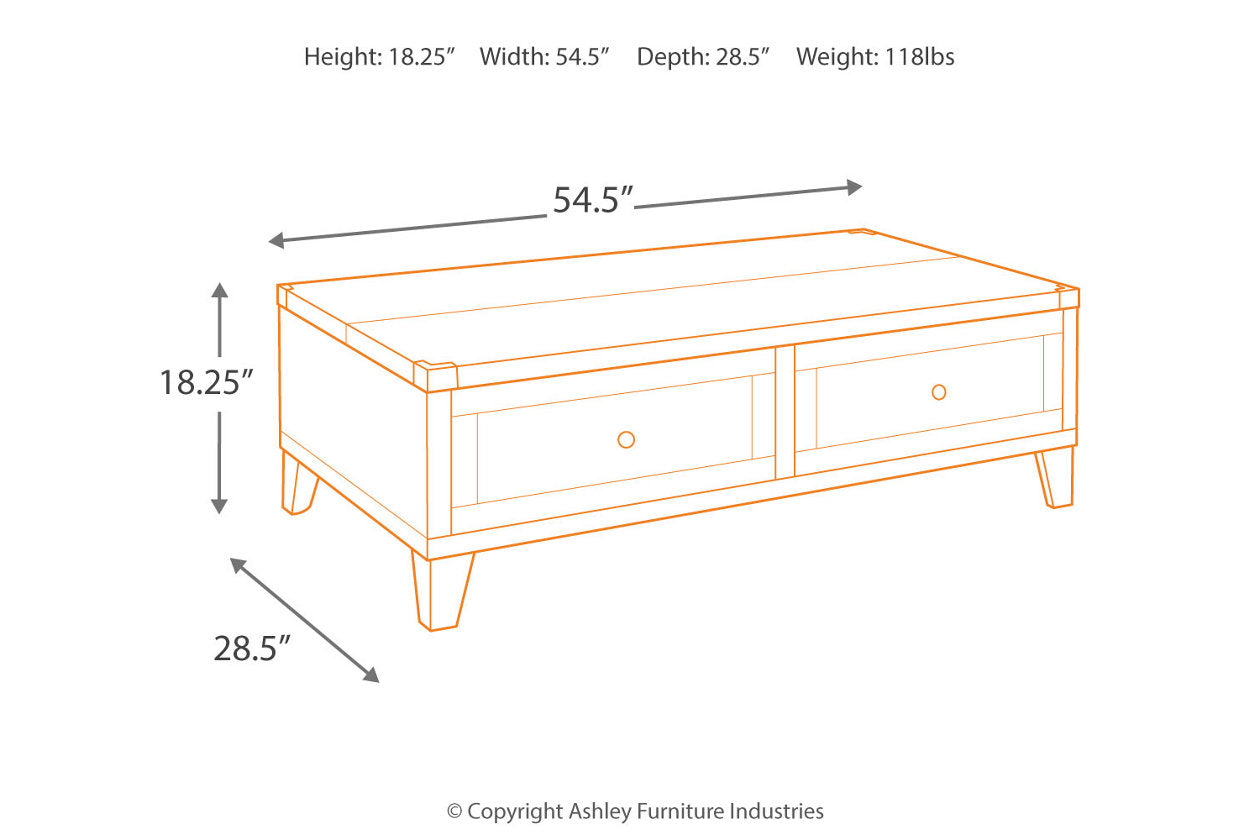 Todoe Dark Gray Coffee Table with Lift Top - T901-9 - Bien Home Furniture & Electronics