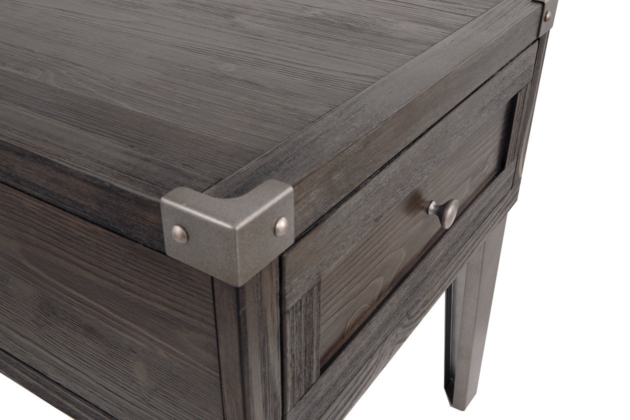 Todoe Dark Gray End Table with USB Ports & Outlets - T901-3 - Bien Home Furniture & Electronics