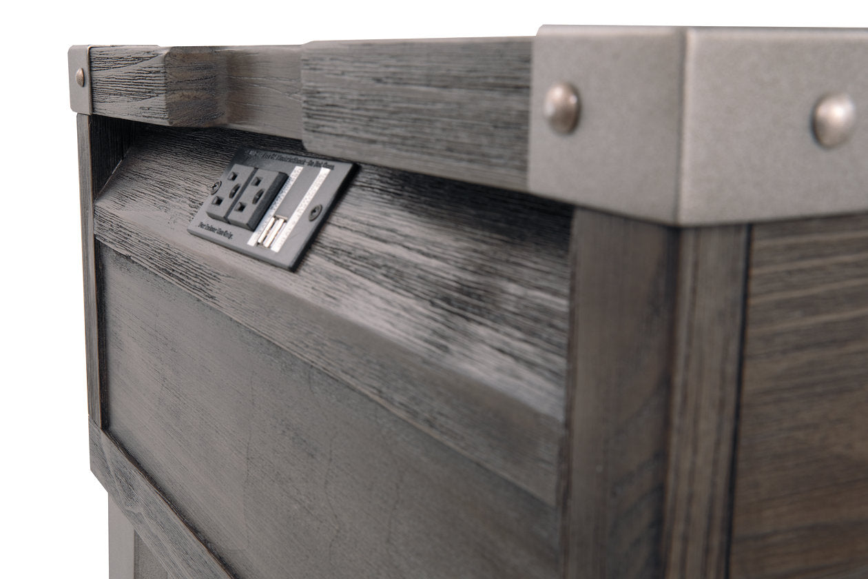 Todoe Dark Gray End Table with USB Ports & Outlets - T901-3 - Bien Home Furniture & Electronics