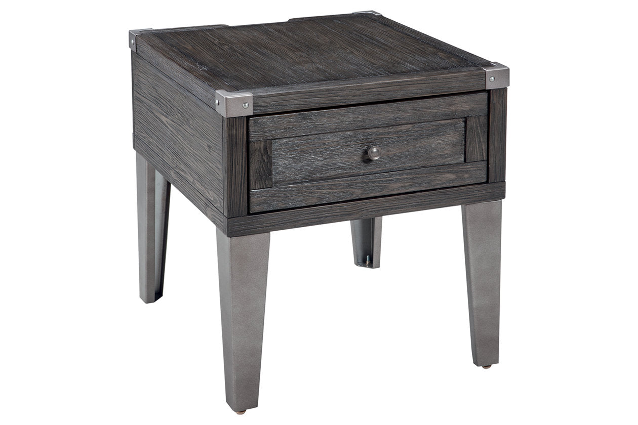 Todoe Dark Gray End Table with USB Ports & Outlets - T901-3 - Bien Home Furniture & Electronics