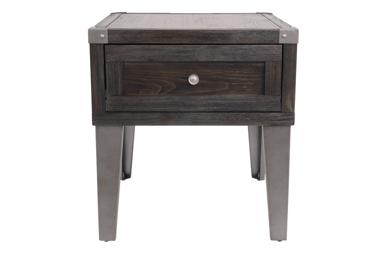 Todoe Dark Gray End Table with USB Ports & Outlets - T901-3 - Bien Home Furniture & Electronics
