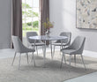 Tola Silver Glass-Top Round Dining Set - SET | 1173T-45RD-TOP | 1173T-45RD-LEG | 1173S(2) - Bien Home Furniture & Electronics