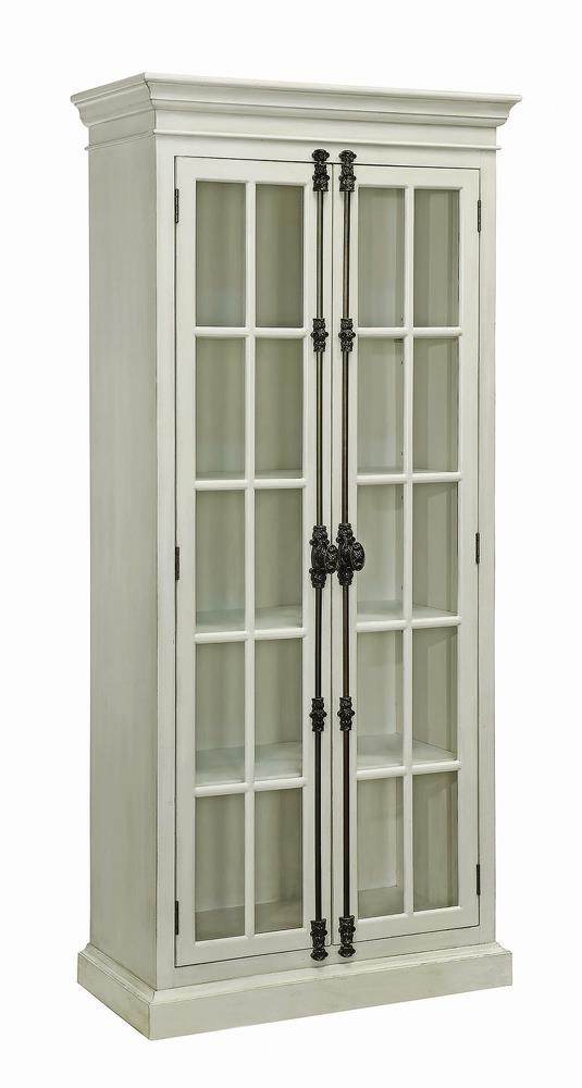 Toni Antique White 2-Door Tall Cabinet - 910187 - Bien Home Furniture & Electronics
