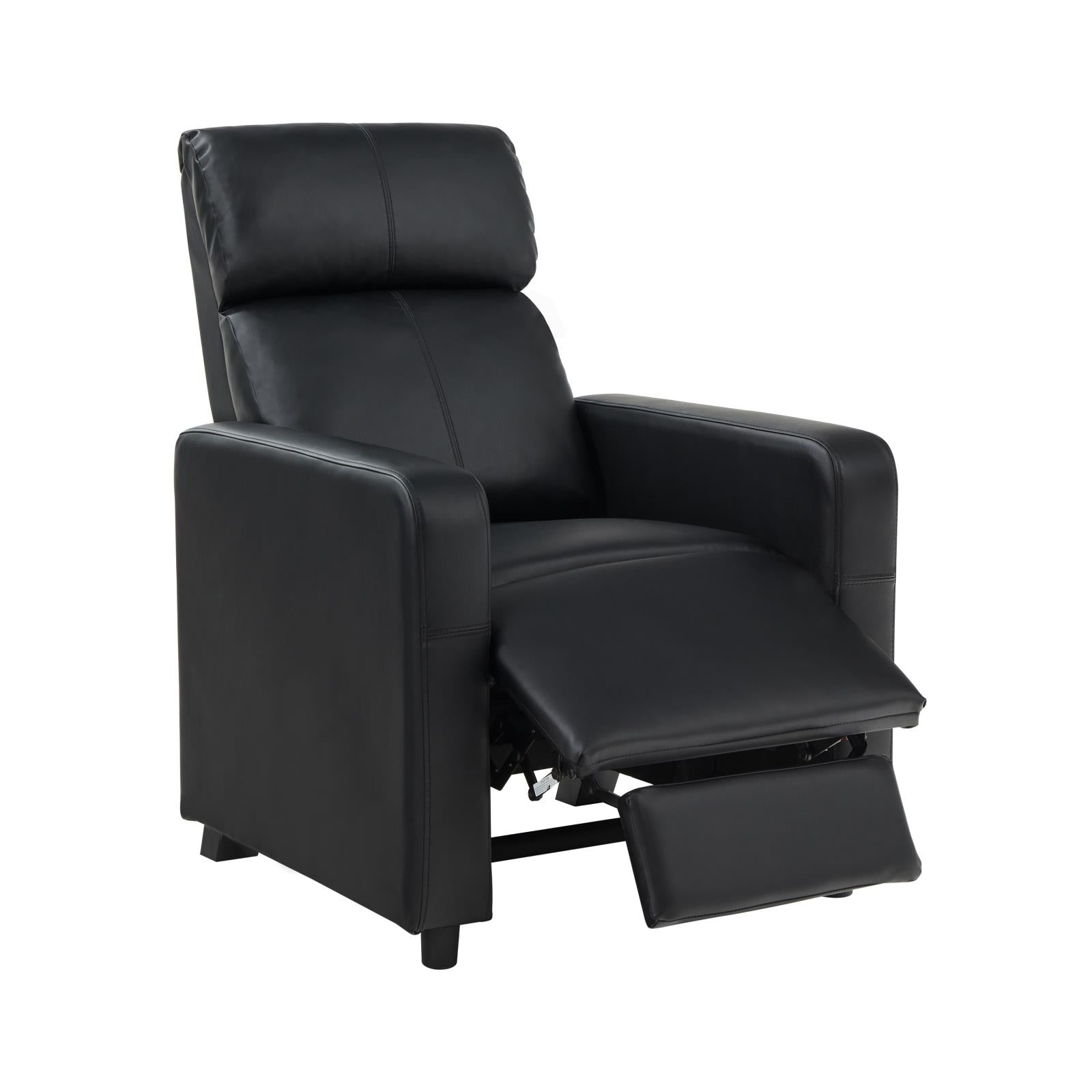 Toohey Home Theater Push Back Recliner Black - 600181 - Bien Home Furniture & Electronics