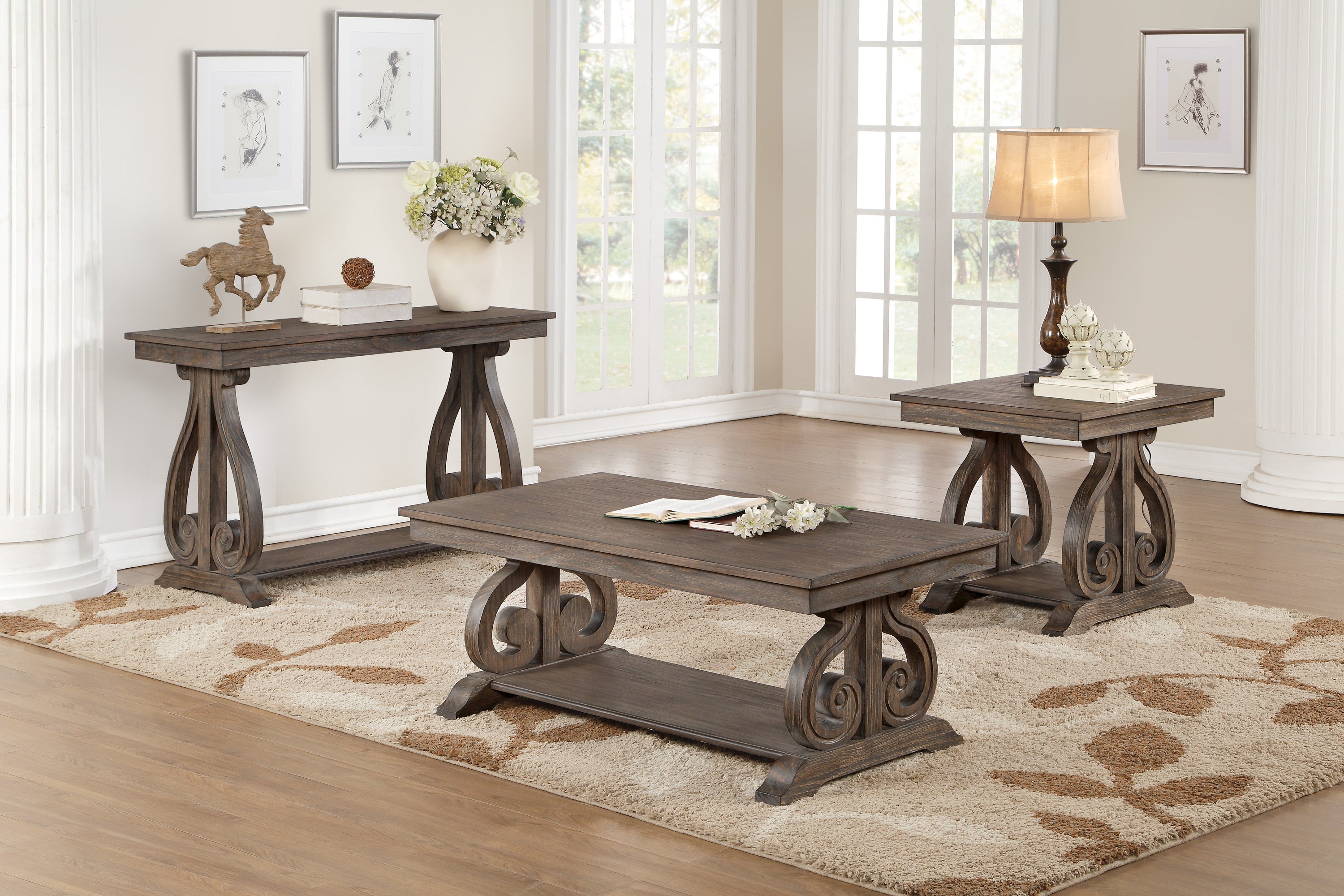 Toulon Dark Oak Cocktail Table - 5438-30 - Bien Home Furniture & Electronics