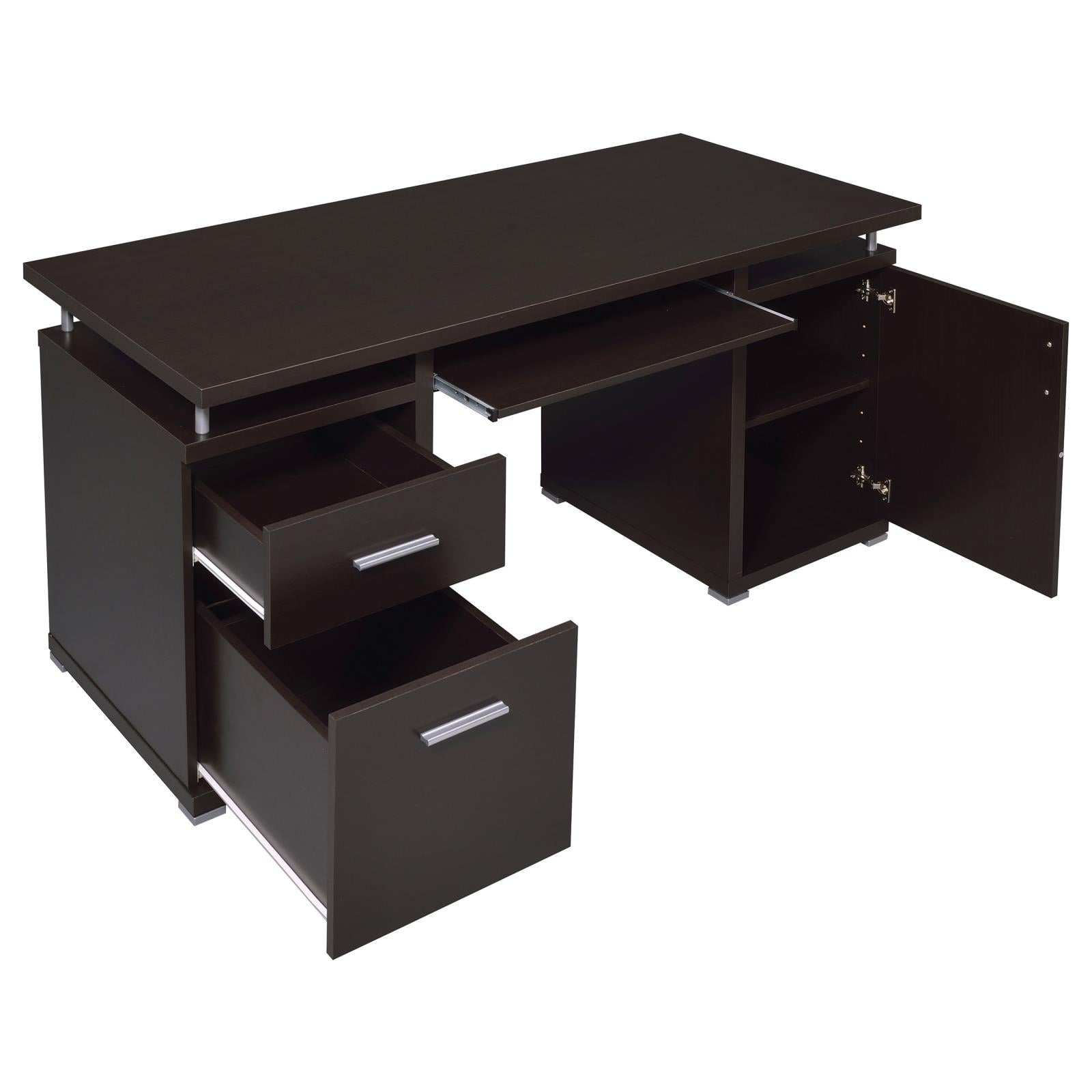 Tracy Cappuccino 2-Drawer Computer Desk - 800107 - Bien Home Furniture & Electronics