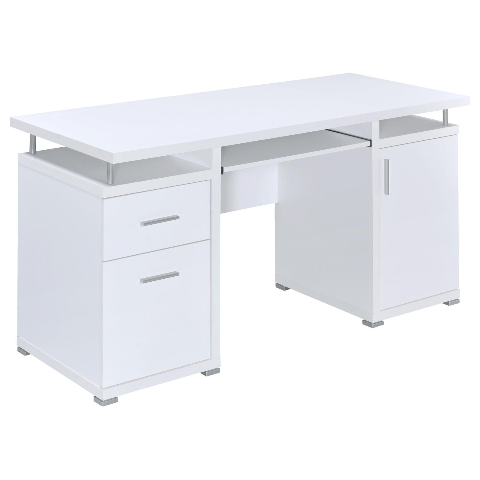 Tracy White 2-Drawer Computer Desk - 800108 - Bien Home Furniture & Electronics