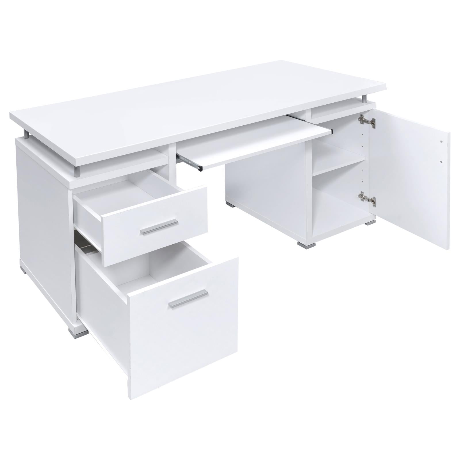 Tracy White 2-Drawer Computer Desk - 800108 - Bien Home Furniture & Electronics