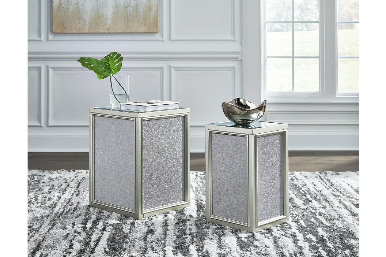 Traleena Silver Finish Nesting End Table, Set of 2 - T957-16 - Bien Home Furniture & Electronics