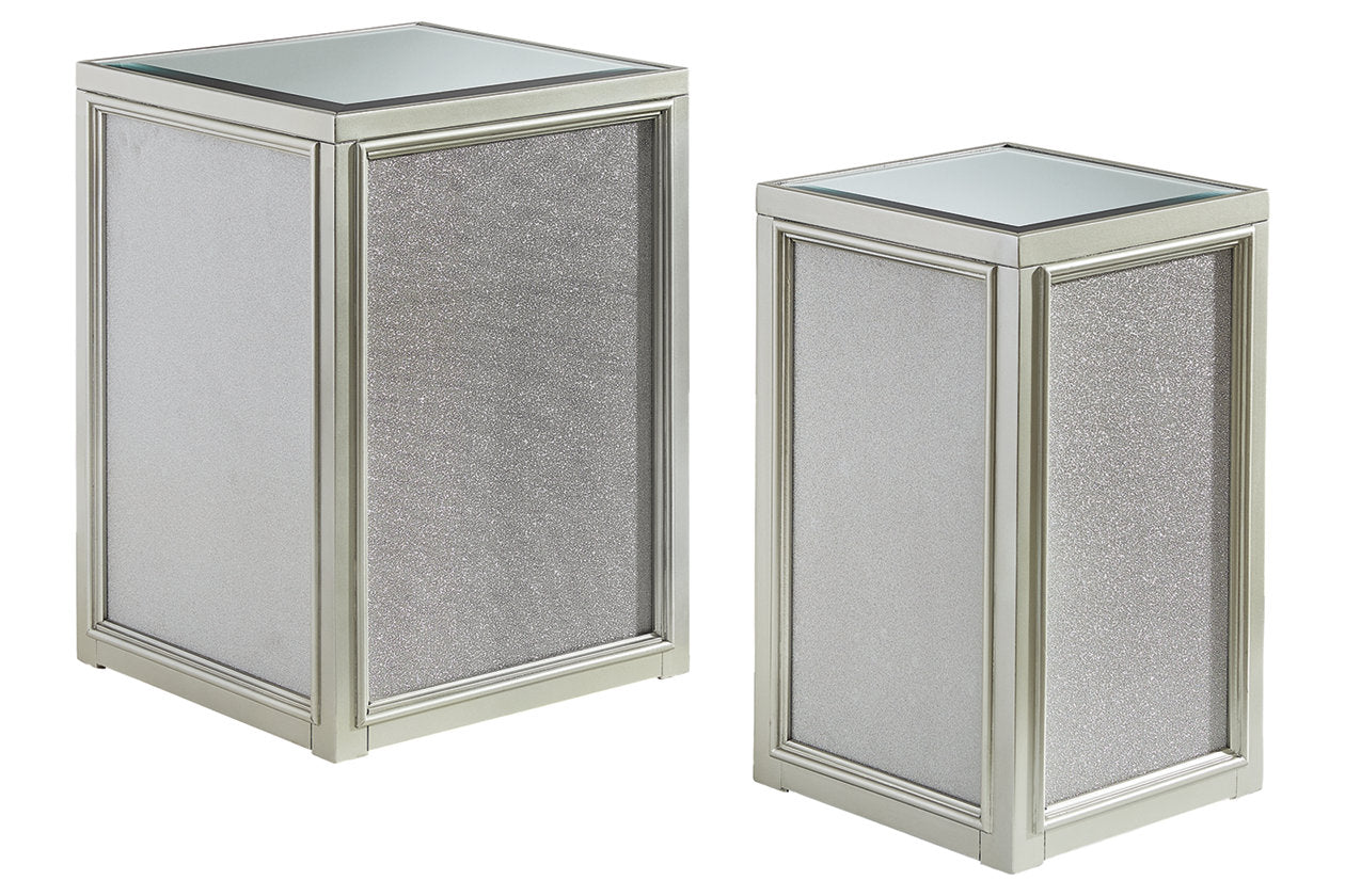 Traleena Silver Finish Nesting End Table, Set of 2 - T957-16 - Bien Home Furniture & Electronics