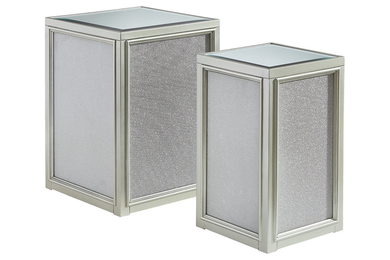 Traleena Silver Finish Nesting End Table, Set of 2 - T957-16 - Bien Home Furniture & Electronics