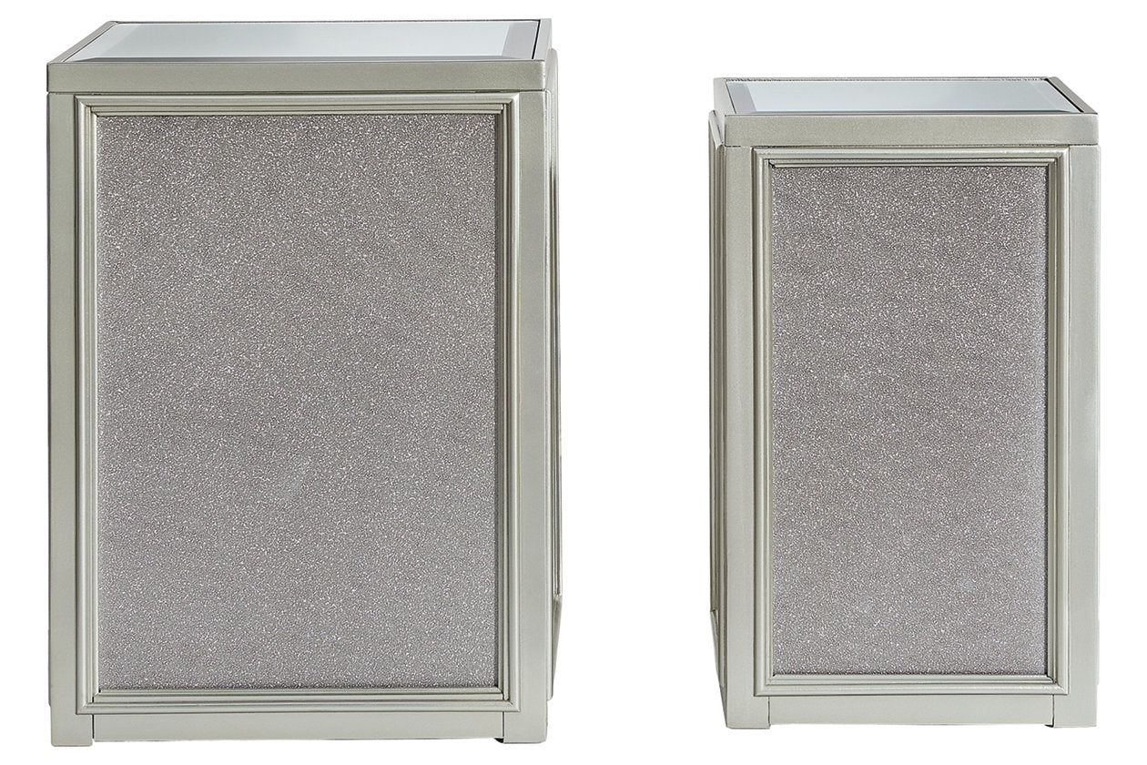 Traleena Silver Finish Nesting End Table, Set of 2 - T957-16 - Bien Home Furniture & Electronics