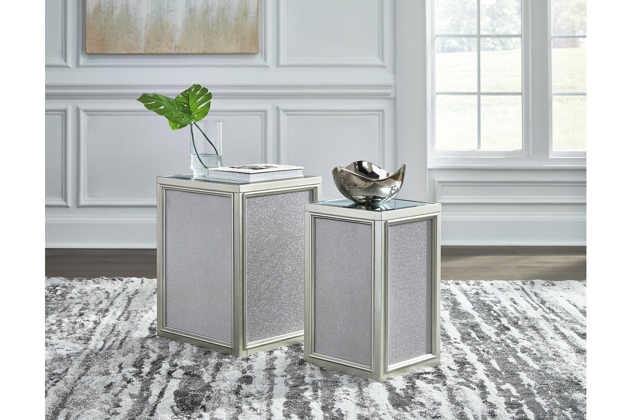 Traleena Silver Finish Nesting End Table, Set of 2 - T957-16 - Bien Home Furniture & Electronics
