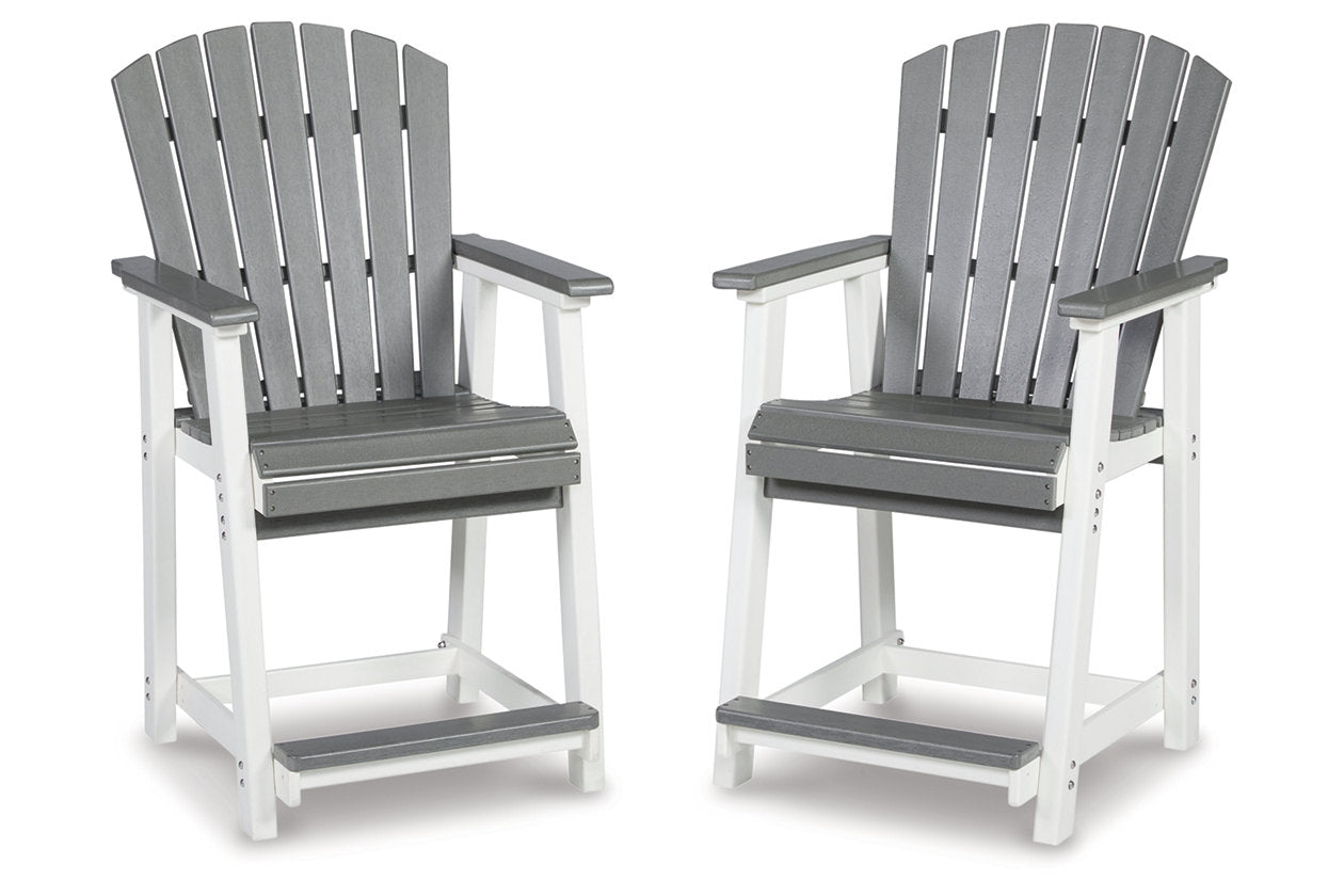 Transville Gray/White Outdoor Counter Height Barstool, Set of 2 - P210-124 - Bien Home Furniture & Electronics