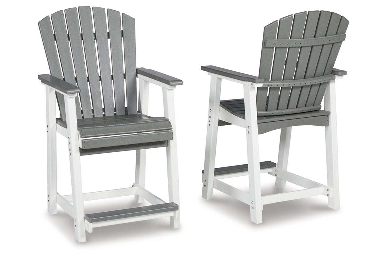 Transville Gray/White Outdoor Counter Height Barstool, Set of 2 - P210-124 - Bien Home Furniture & Electronics