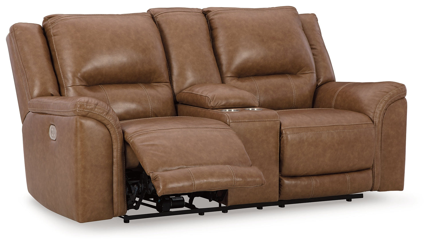 Trasimeno Caramel Power Reclining Loveseat with Console - U8281518 - Bien Home Furniture & Electronics