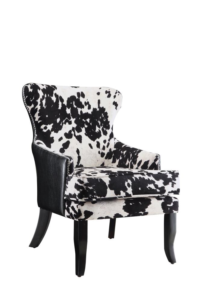 Trea Black/White Cowhide Print Accent Chair - 902169 - Bien Home Furniture & Electronics