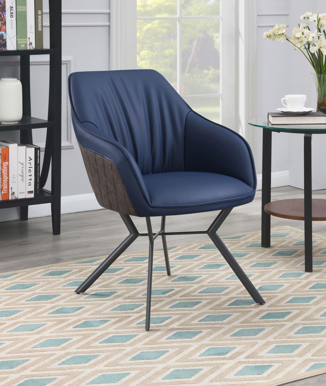Trevon Upholstered Tufted Side Chairs (Set of 2) Blue/Brown - 193722 - Bien Home Furniture & Electronics