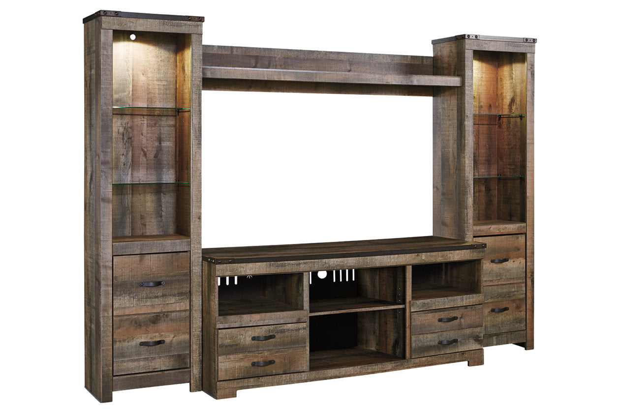 Trinell Brown 4-Piece Entertainment Center - SET | W446-24(2) | W446-27 | W446-68 - Bien Home Furniture & Electronics