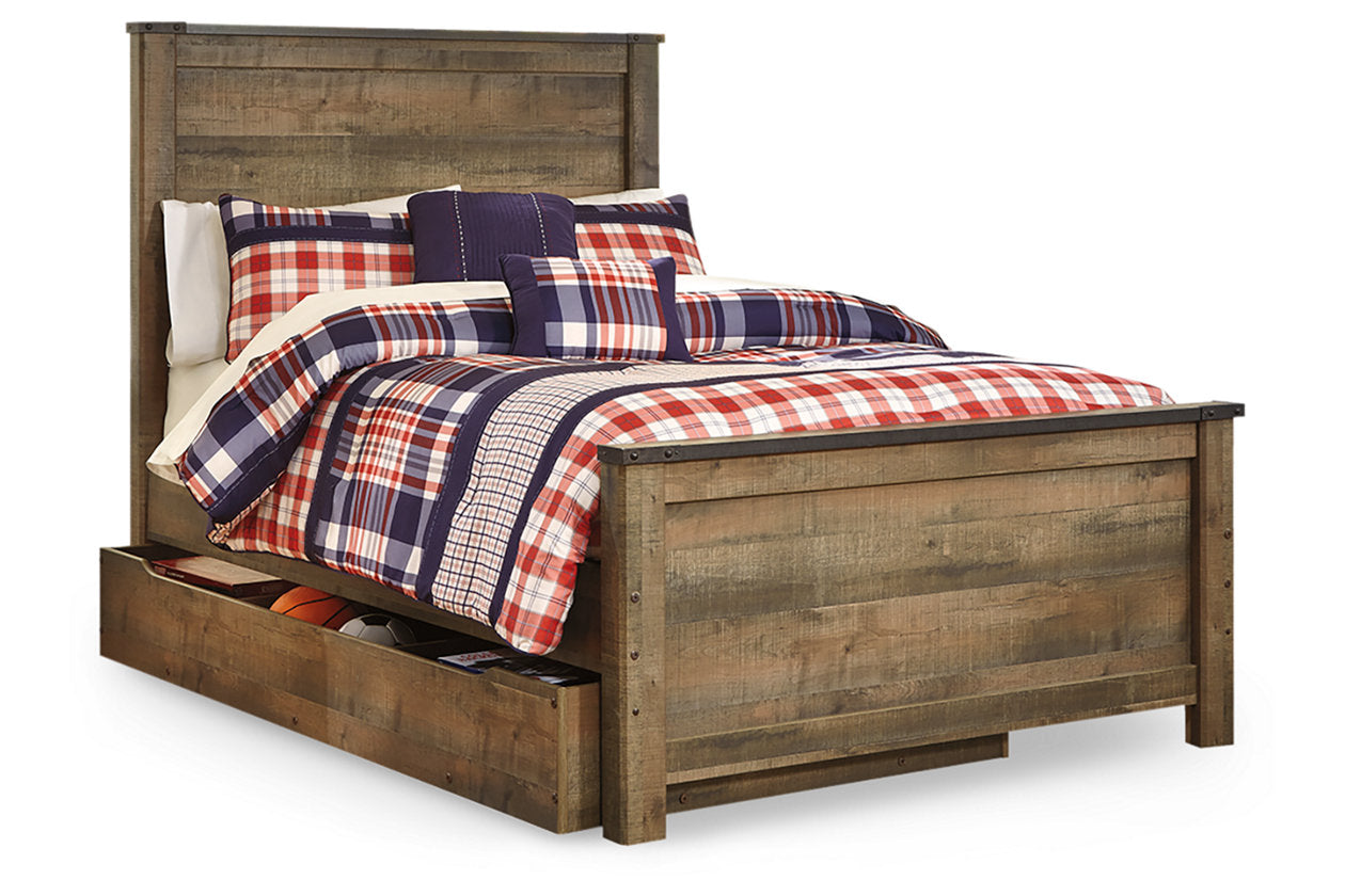 Trinell Brown Full Panel Bed with 1 Large Storage Drawer - SET | B100-12 | B446-60 | B446-84 | B446-86 | B446-87 - Bien Home Furniture & Electronics
