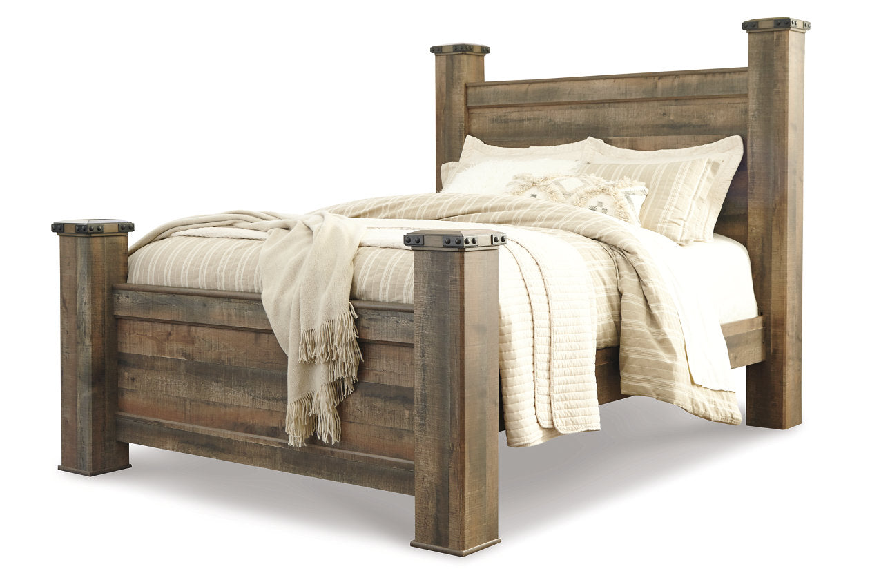 Trinell Brown Queen Poster Bed - SET | B446-61 | B446-64 | B446-67 | B446-98 - Bien Home Furniture & Electronics
