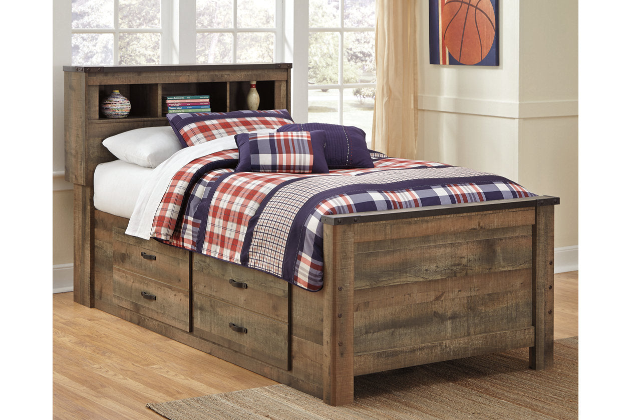 Trinell Brown Twin Bookcase Bed with 2 Storage Drawers - SET | B100-11 | B446-50 | B446-52 | B446-63 - Bien Home Furniture & Electronics