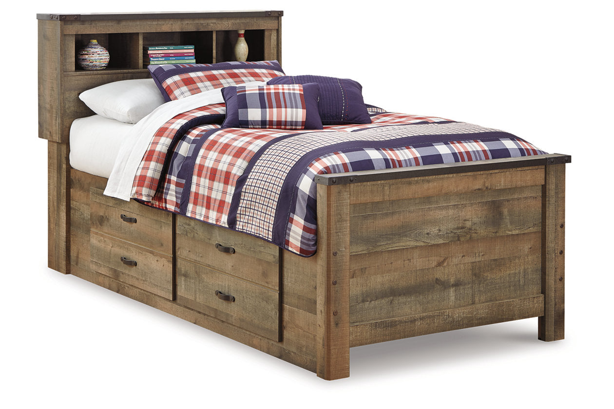Trinell Brown Twin Bookcase Bed with 2 Storage Drawers - SET | B100-11 | B446-50 | B446-52 | B446-63 - Bien Home Furniture & Electronics