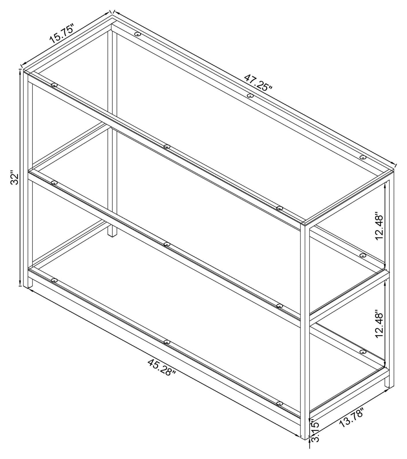 Trini Sofa Table with Glass Shelf Black Nickel - 720229 - Bien Home Furniture &amp; Electronics