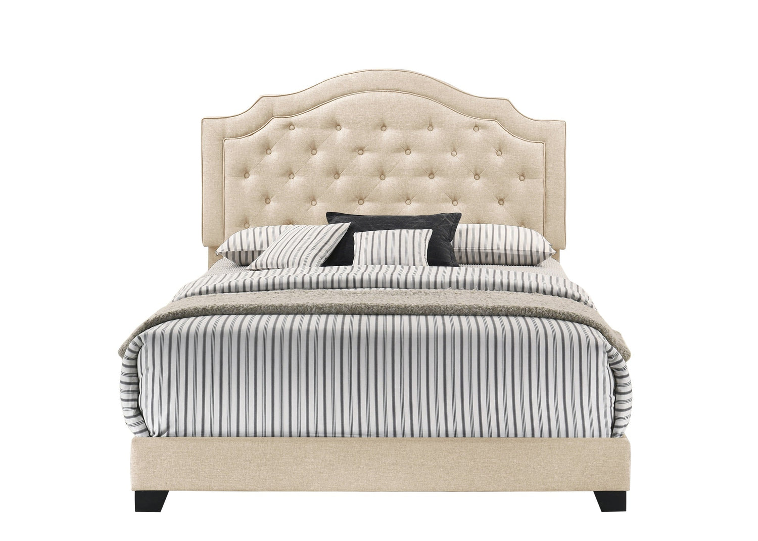 Truva Beige Upholstered King Bed - SH280KBGE-1 - Bien Home Furniture & Electronics