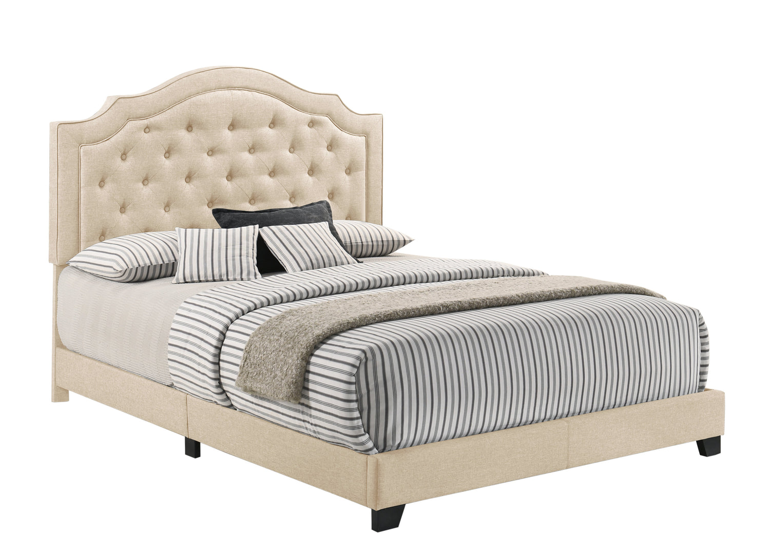 Truva Beige Upholstered King Bed - SH280KBGE-1 - Bien Home Furniture & Electronics