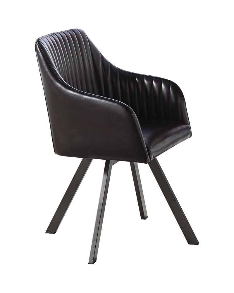Tufted Sloped Arm Swivel Dining Chair Black/Gunmetal - 193372BLK - Bien Home Furniture &amp; Electronics