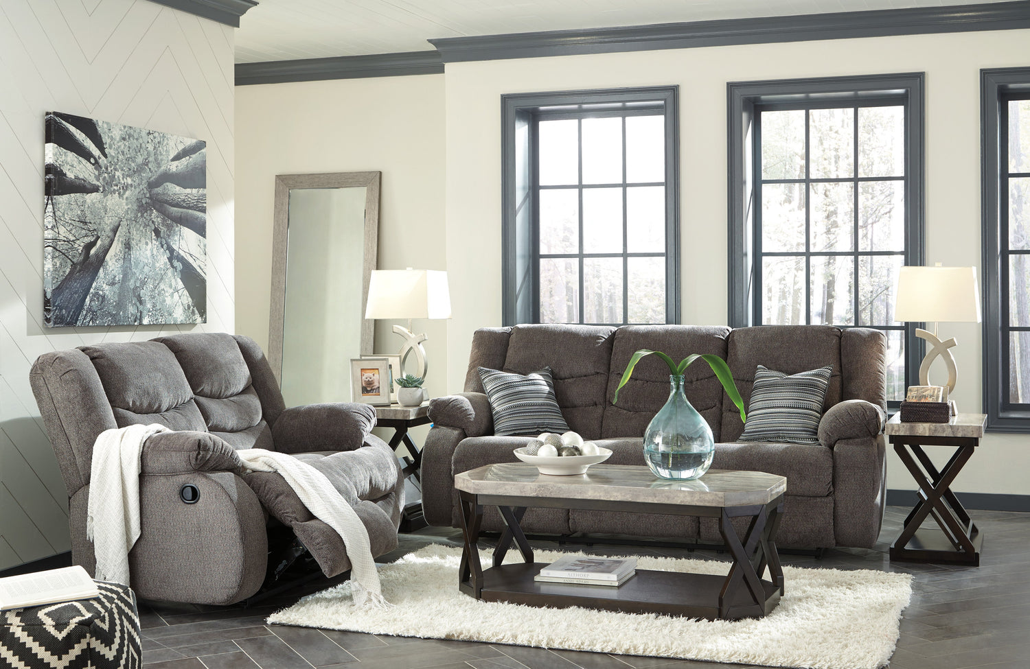 Tulen Gray Reclining Living Room Set - SET | 9860688 | 9860686 | 9860625 - Bien Home Furniture & Electronics