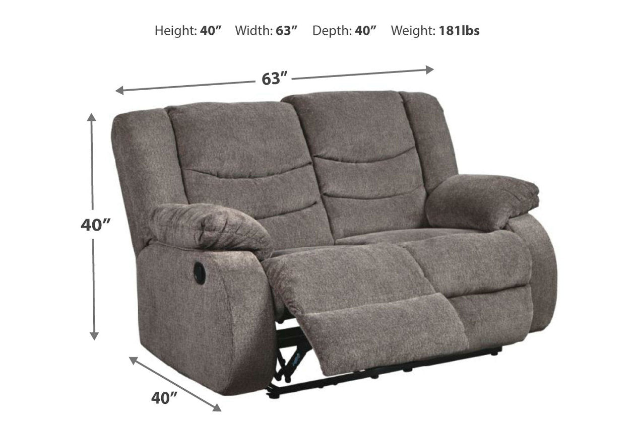 Tulen Gray Reclining Loveseat - 9860686 - Bien Home Furniture & Electronics