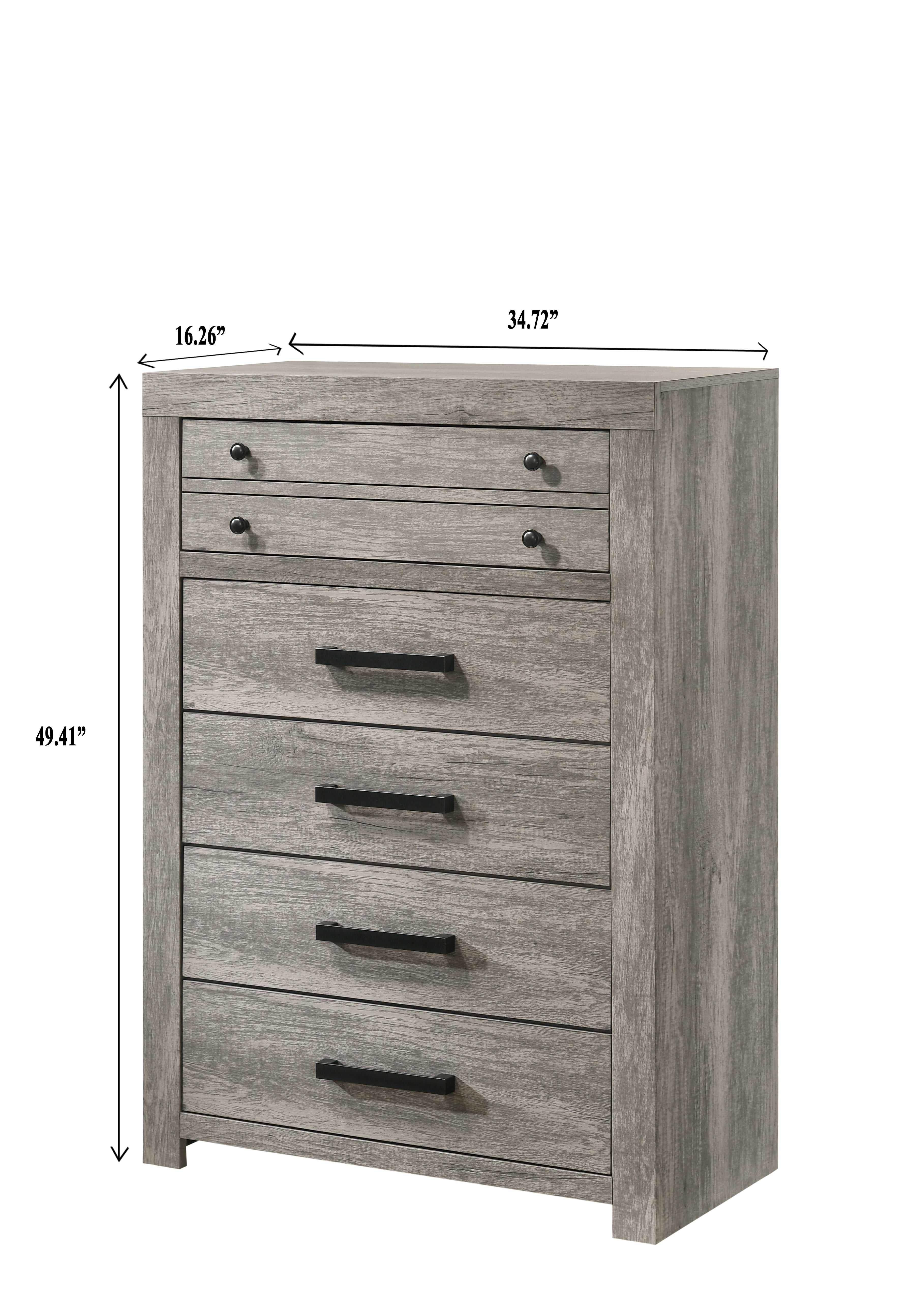 Tundra Gray Platform Bedroom Set - SET | B5520-Q-HBFB | B5520-KQ-RAIL | B5520-2 | B5520-4 - Bien Home Furniture & Electronics