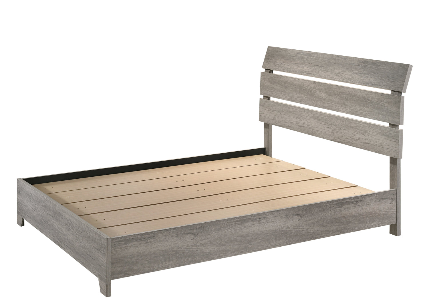 Tundra Gray Queen Platform Bed - SET | B5520-Q-HBFB | B5520-KQ-RAIL - Bien Home Furniture & Electronics