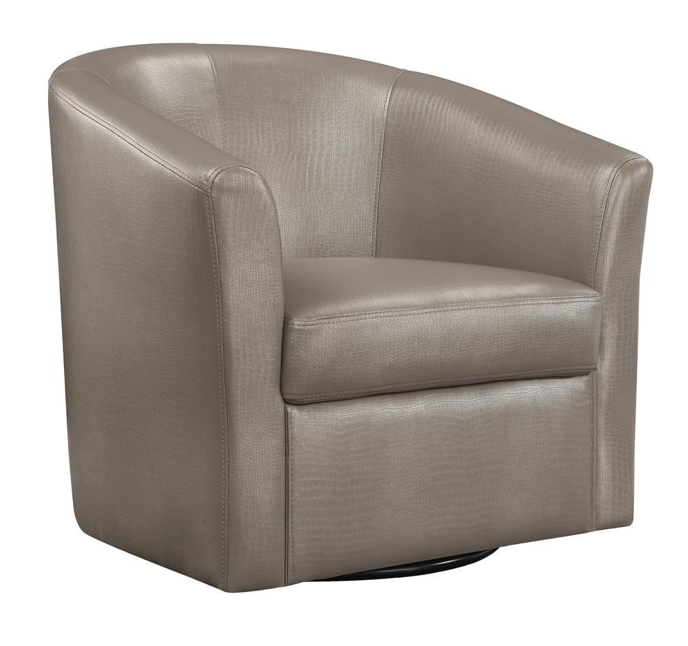 Turner Champagne Upholstery Sloped Arm Accent Swivel Chair - 902726 - Bien Home Furniture & Electronics